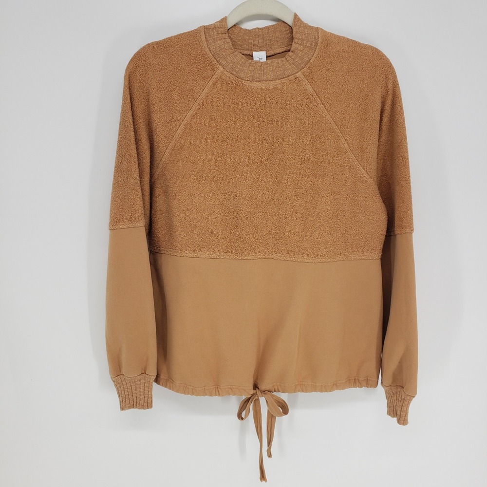Anthropologie Amadi French Terry Sweatshirt Women M Mixed Media Drawstring Hem
